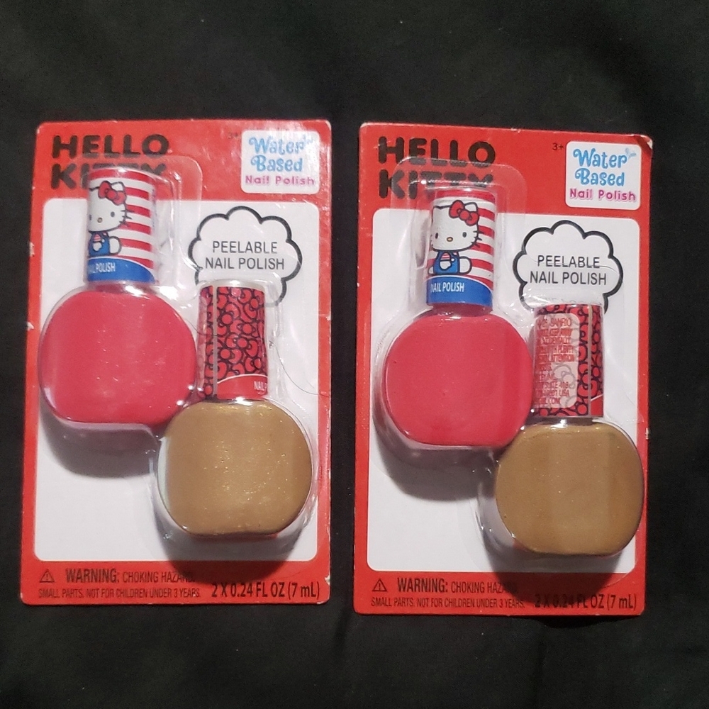 Hello Kitty Peelable Nail Polish Lot x2 New